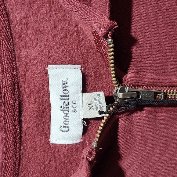 Men's Burgundy Zip-Up Hoodie,Size: XL, Nwt - Picture 7 of 8